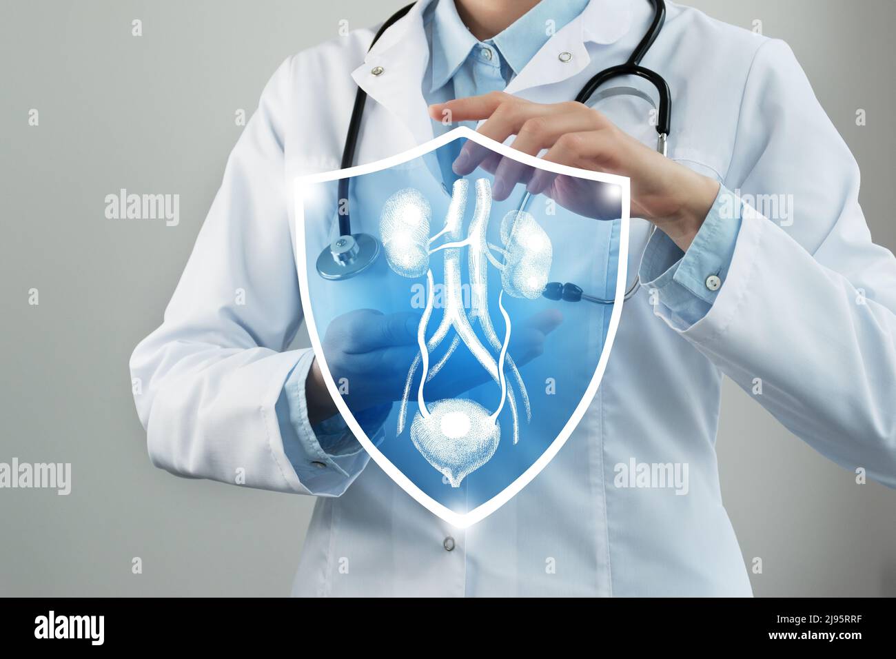 Schutz`s Gesundheits- und Genesungskonzepts des Patienten. Neutrale Farbpalette, Kopierbereich für Text. Stockfoto